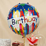 Birthday Chocolate Cake with Dried Flowers Dome
