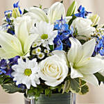 Blue and White Blooms Vase