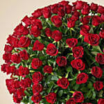 Ravishing 200 Red Roses In Glass Vase