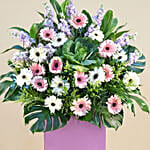 Serene Mixed Flowers Purple Stand