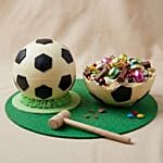 Football Chocolate Pinata Smash Cake