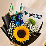 Hero Dad LED Lamp & Sunflower Bouquet