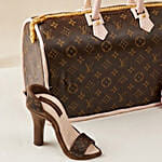 Designer Monogram Handbag & Shoe Chocolate Cake