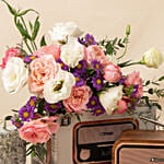 Nakamichi Retro Music Station with Flowers