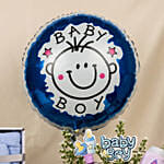 Its a Baby Boy Flowers Arrangment giftset with Balloon
