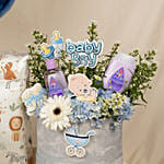 Its a Baby Boy Flowers Arrangment giftset