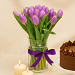 Tulips Cake and Moet Wine Gift Combo