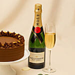 Tulips Cake and Moet Wine Gift Combo