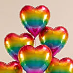 Vibrant Rainbow Heart Balloon Set