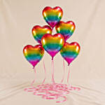 Vibrant Rainbow Heart Balloon Set