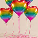 Vibrant Rainbow Heart Balloon Set