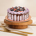 Delicious Chocolate Berry Cream Cake and Delphinium Vase