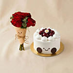 Smiley Mini Jelly Cat Bouquet and Cake