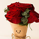 Smiley Mini Jelly Cat Red Roses Bouquet