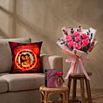 Preserved Roses, Perfume and Personalised Cushion