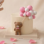 Teddy Bear Surprise - Preserved Flower Bouquet and Cake