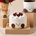 Jellycat Gift set with Bouquet, Brown Mug and Cake