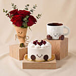 Jellycat Gift set with Bouquet, Mug and Cake
