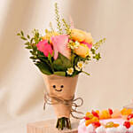 Jellycat Gift set with Bouquet, Cake and Orange Mug