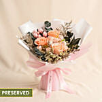 Champagne Elegance Preserved Peach Rose Bouquet