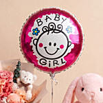 Preserved Flowers Baby Girl Congratulations Gift Set