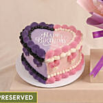 Preserved Roses Bouquet and Birthday Cake Gift Set