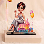 Preserved Flowers & Caricature Birthday Gift Set