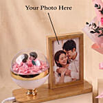 Personalised Photo Dome and Prserved Roses bouquet