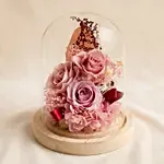 Enchanted Pink Preserved Rose Glass Dome