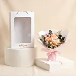 Champagne Elegance Preserved Peach Rose Bouquet