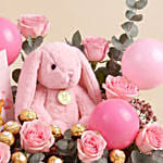 It’s A Girl Roses & Bunny Plush Gift Box