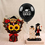 Graduation 2026 Caricature for Her & Flowers