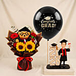 Graduation 2026 Caricature for Him and Flowers