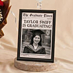 Graduation News Flash Photo Frame & Flowers