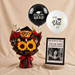Graduation News Flash Photo Frame & Flowers