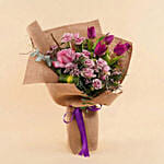 Plum Tulip & Mauve Rose Graduation Bouquet