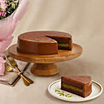 Titanic Rose & Chamomile Bouquet with Dubai Chocolate Cake