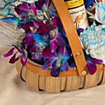 Flowers, Wine & Chocolate Basket for Dad