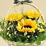 Bright Sunflowers Basket