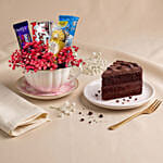 Chocolate Teacup Gift with Cake Slice