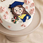 Floral Graduate Themed Chocolate Cake