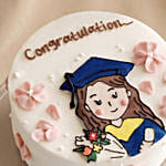 Floral Graduate Themed Chocolate Cake