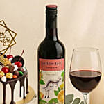Birthday Cake and wine