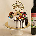 Birthday Cake and wine