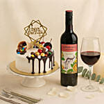 Birthday Cake and wine