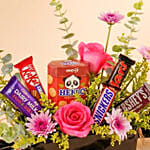 Chocolates and Flowers Gift Combo