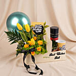 Personalised Best Wishes Flowers & Coffee Gift Box