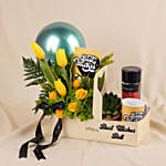 Personalised Best Wishes Flowers & Coffee Gift Box
