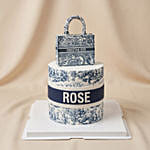 Elegant Christian Dior Themed Chocolate Cake