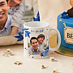 Personalised Cushion, Mug and Chocolate Cake Set for Dad